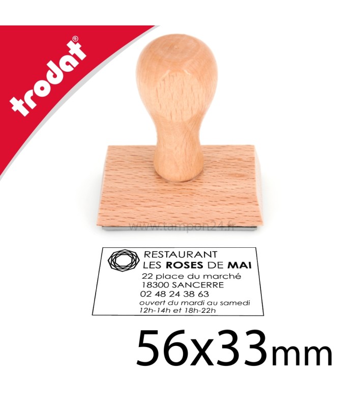 Tampon personnalisé rectangle en bois à bas prix
