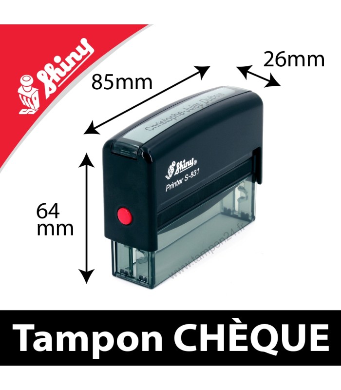 Dimensions du tampon chèque