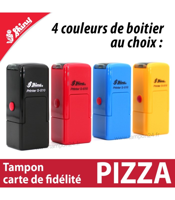 Cachet fidélité de restaurant pizza avec 4 couleurs de boitier