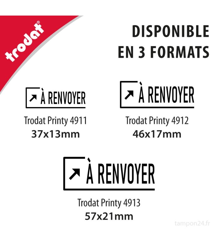 Timbre formule À RENVOYER disponible en plusieurs couleurs d'encre