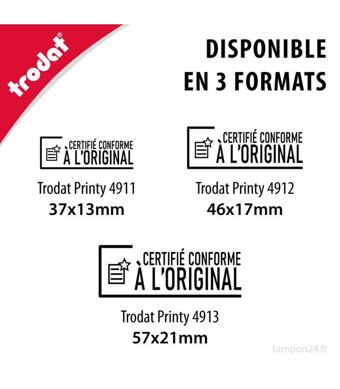 CERTIFIÉ CONFORME À L ORIGINAL - Cachet encreur Trodat pour certification de documents