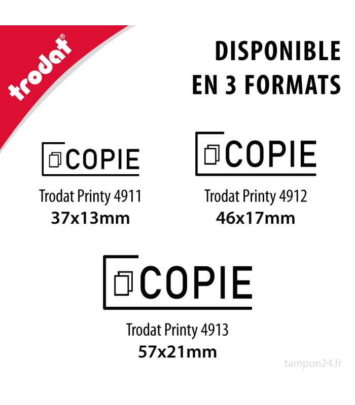Tampon avec mention COPIE de chez Trodat