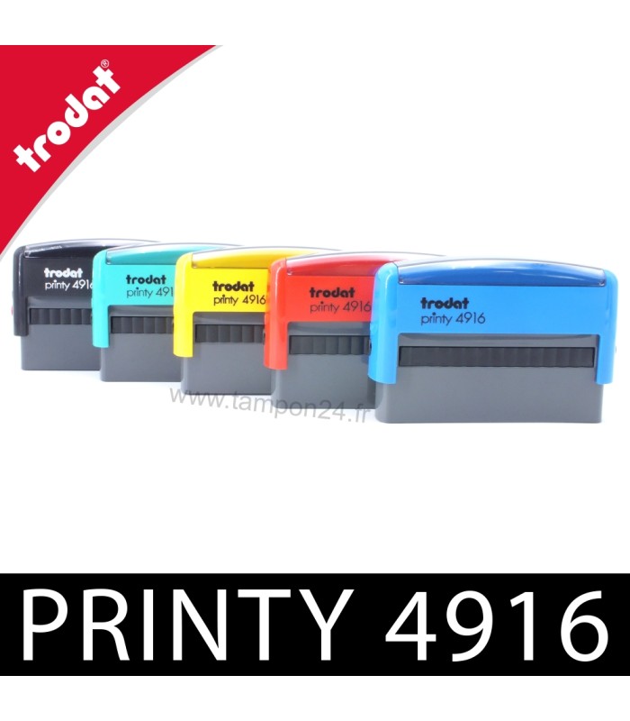 Trodat Printy 4916, timbre disponible en 5 couleurs de boitiers