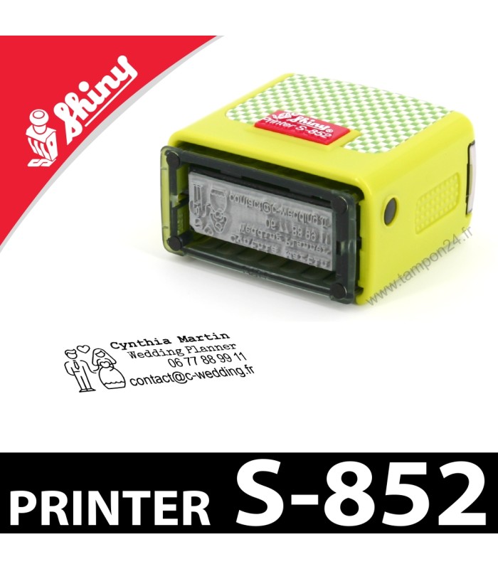 Tampon personnalisable Shiny Printer S-852 caoutchouc gravé