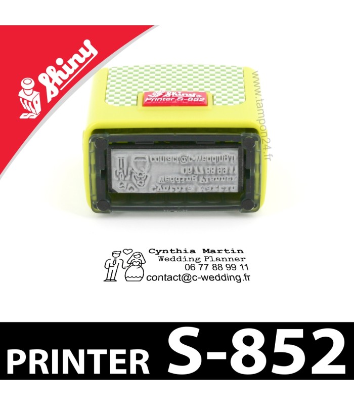 Tampon personnalisable Shiny Printer S-852 aperçu d'impression