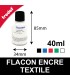Flacon d'encre blanche pour tissus et textiles foncés ou noirs