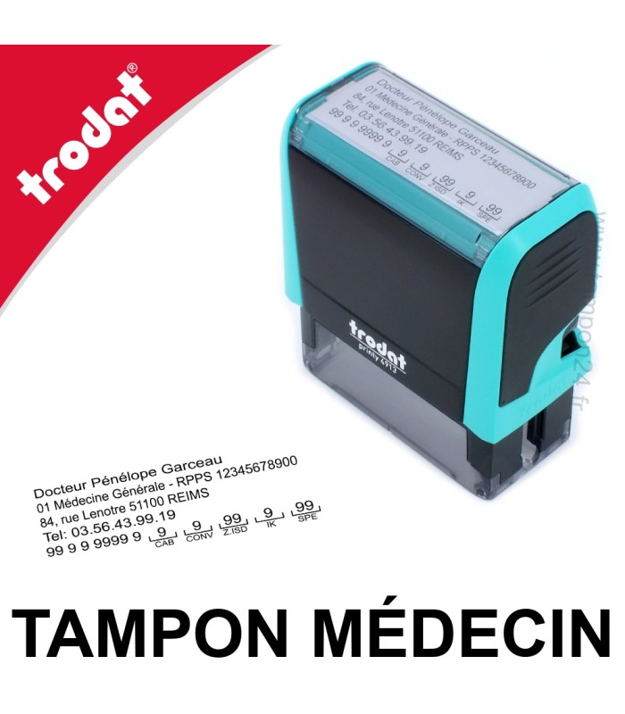Cachet spécial médecin avec réserve d'encre intégrée