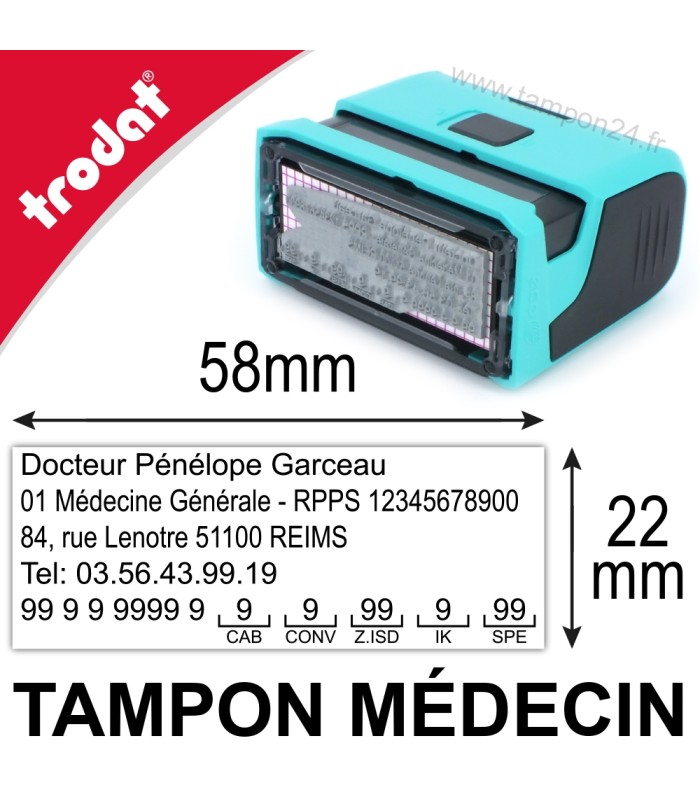 Tampon Médecin - Trodat Printy 4913 58x22mm