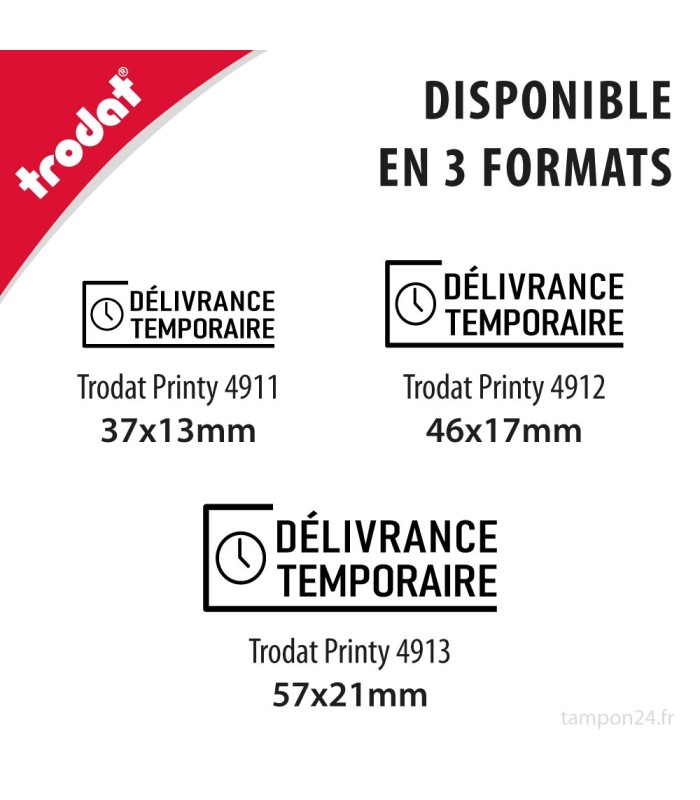 Tampon pour pharmacie DÉLIVRANCE TEMPORAIRE dispo en 2 format : normal et petit