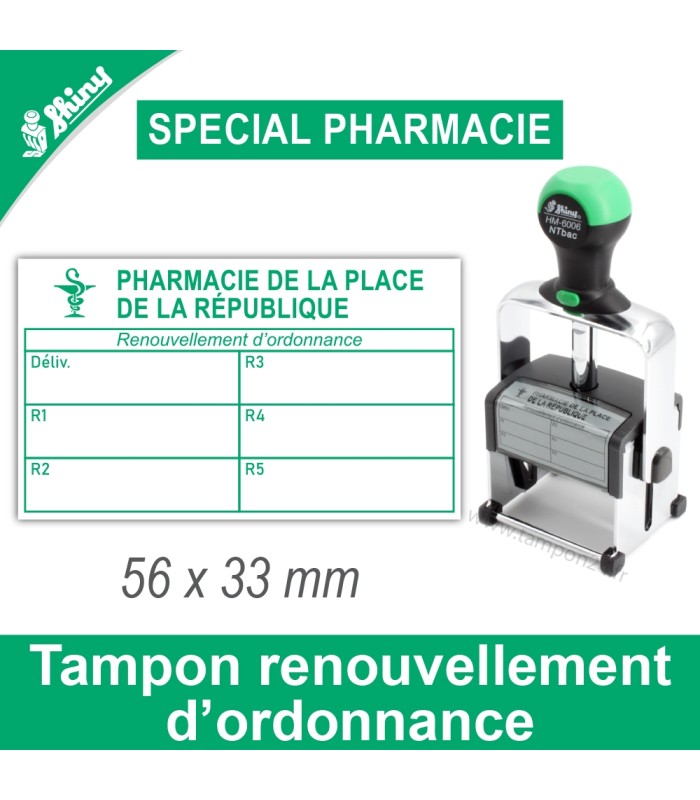Tampon Pharmacie renouvellement d'ordonnance