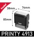 Dimensions du tampon Trodat Printy 4913 : 85x74x38mm