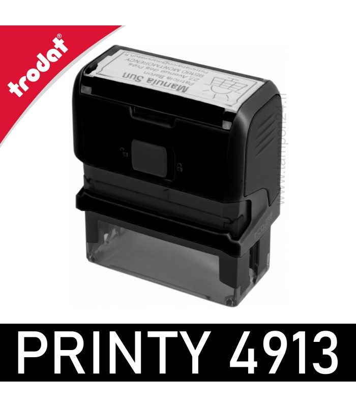 Le cachet Trodat Printy 4913 vu de l'arrière du boitier