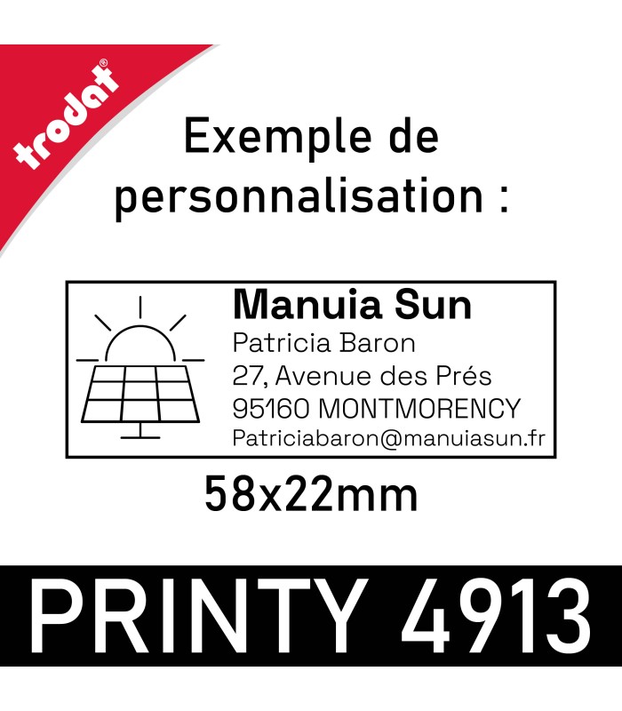Exemple de personnalisation du cachet Trodat Printy 4913