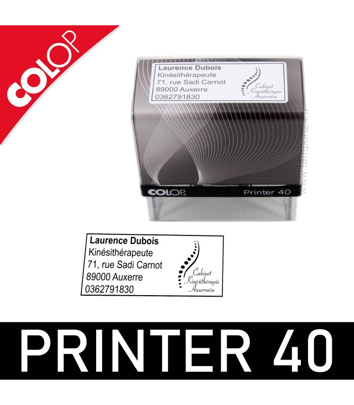 Exemple d'impression du tampon Colop Printer 40