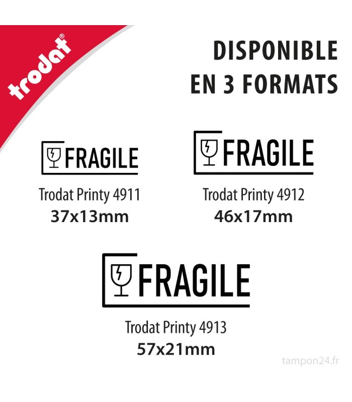 Tampon encreur FRAGILE disponible en deux formats
