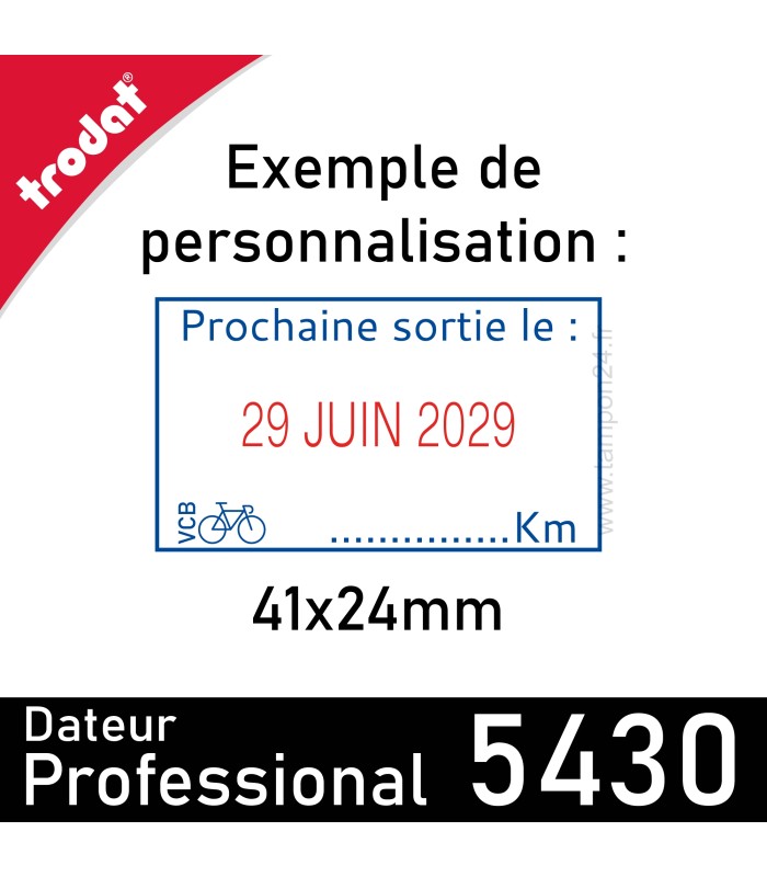 Exemple de personnalisation du cachet Trodat 5430