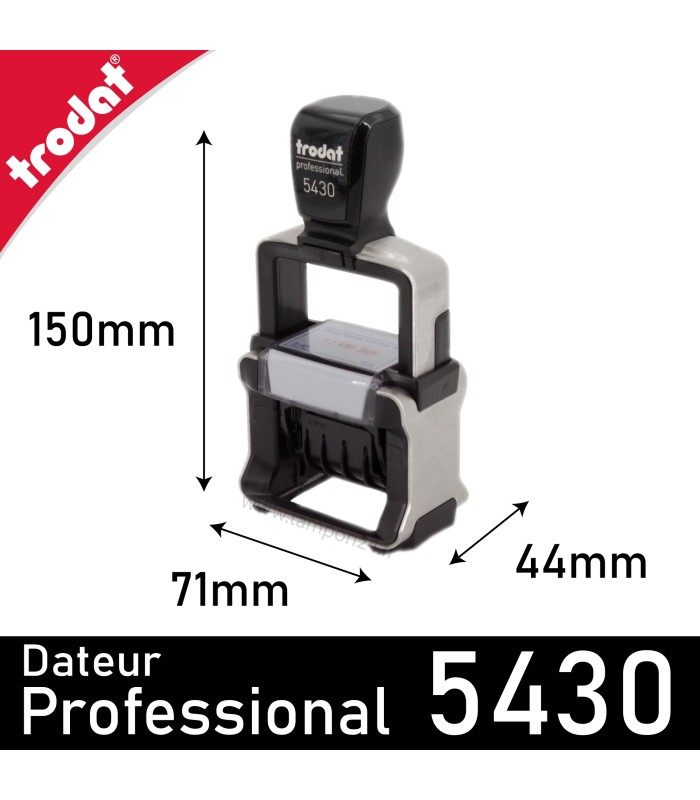 Dimensions de la monture du dateur 5430 de Trodat