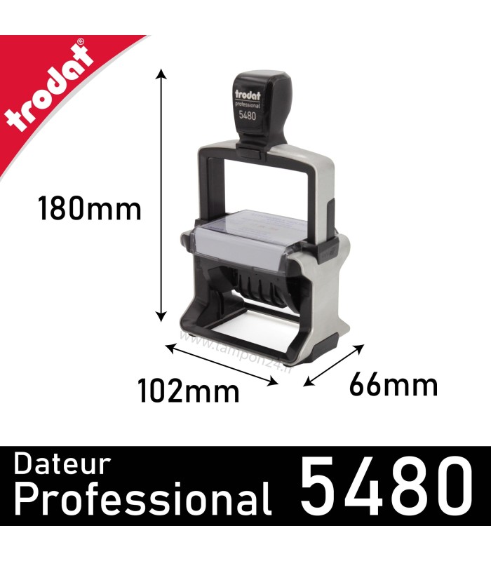 Dimensions du  dateur personnalisable Trodat Professional 5480