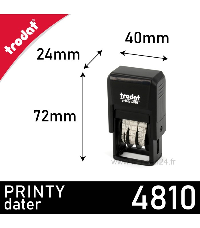 Le Trodat 4810 est un dateur réglable avec molettes