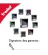 Cachet automatique avec la formule "Signature des parents", couleur du boitier au choix