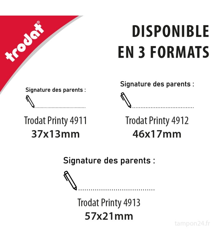 Formule à tamponnée "signature des parents" disponible en 3 formats 