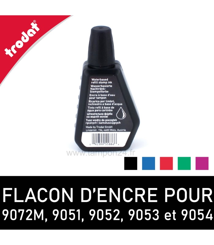 Le flacon d'encre idéal pour réencré la mousse de votre encrier avec seulement quelques gouttes - Trodat 7011