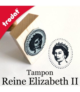 Tampon bois avec la Reine d'Angleterre