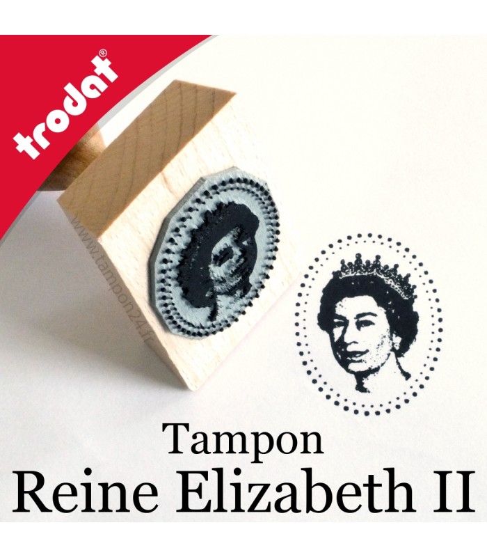 Tampon bois avec la Reine d'Angleterre