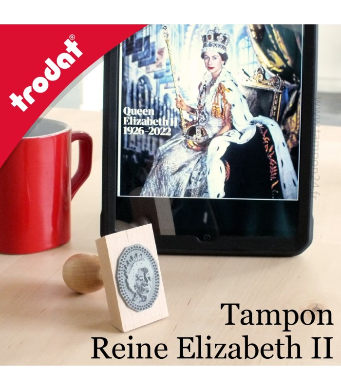 Tampon bois Queen Elizabeth II