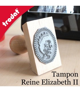 Tampon personnalisé avec la Reine d'Angleterre Queen Elizabeth II