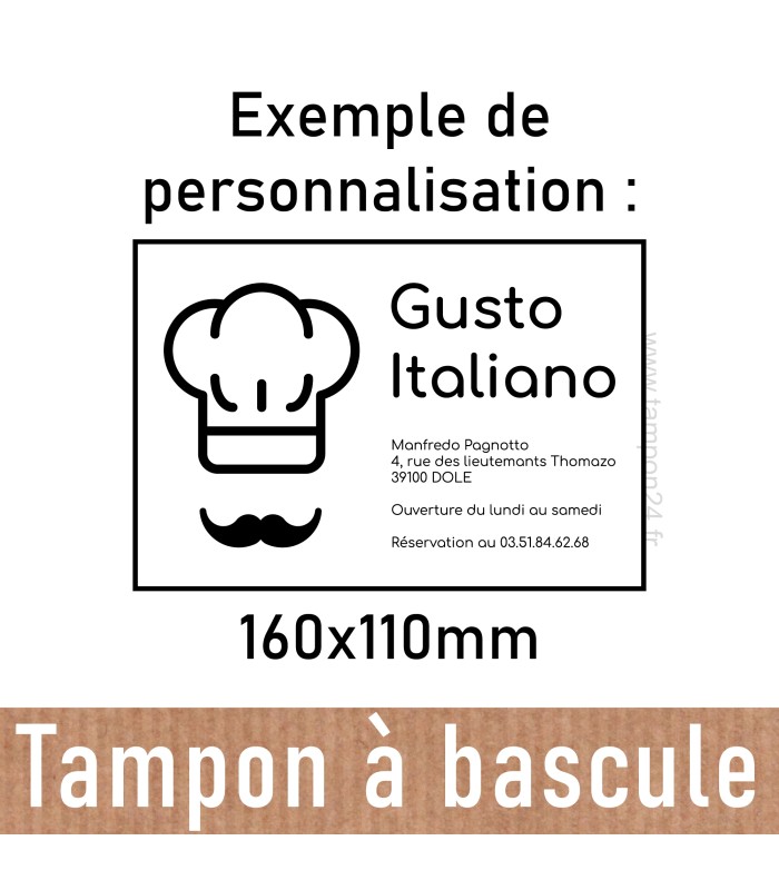Exemple de personnalisation de 16x11 centimètres