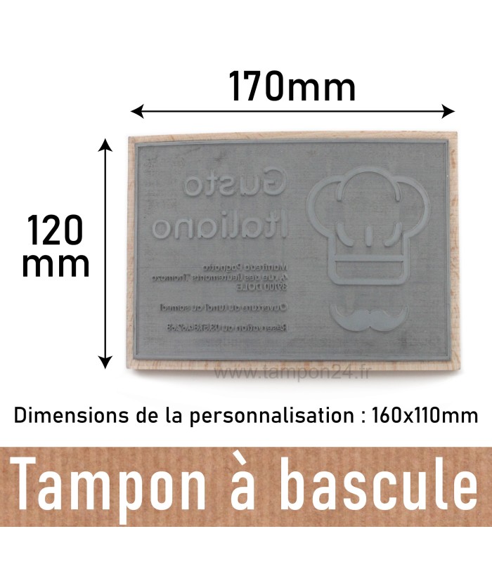Dimension de la face avant du tampon à bascule