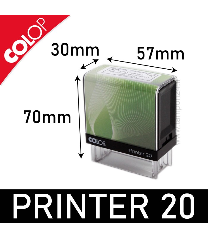 Dimensions du boitier Colop Printer 20 : 70x57x30mm