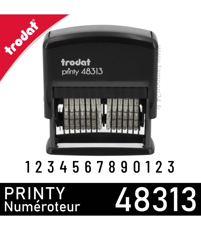 Vue de face du numéroteur 13 bandes Trodat 48313