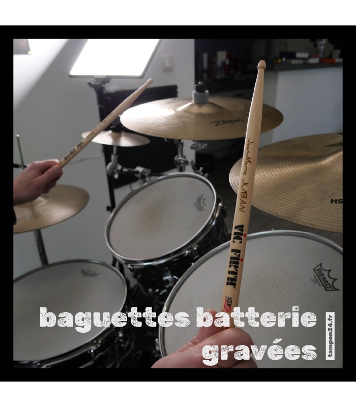 Baguettes de batteur en hickory avec personnalisation