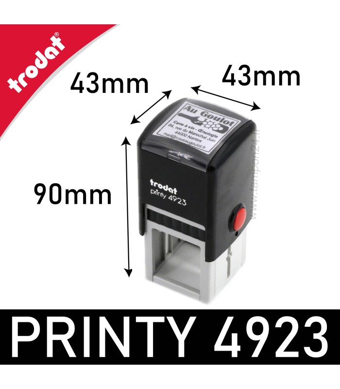 Dimensions du cachet encreur Printy 4923