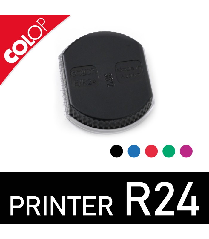 Encrier pour timbre Printer R24 de la marque Colop disponible en noir, bleu, rouge, vert ou violet