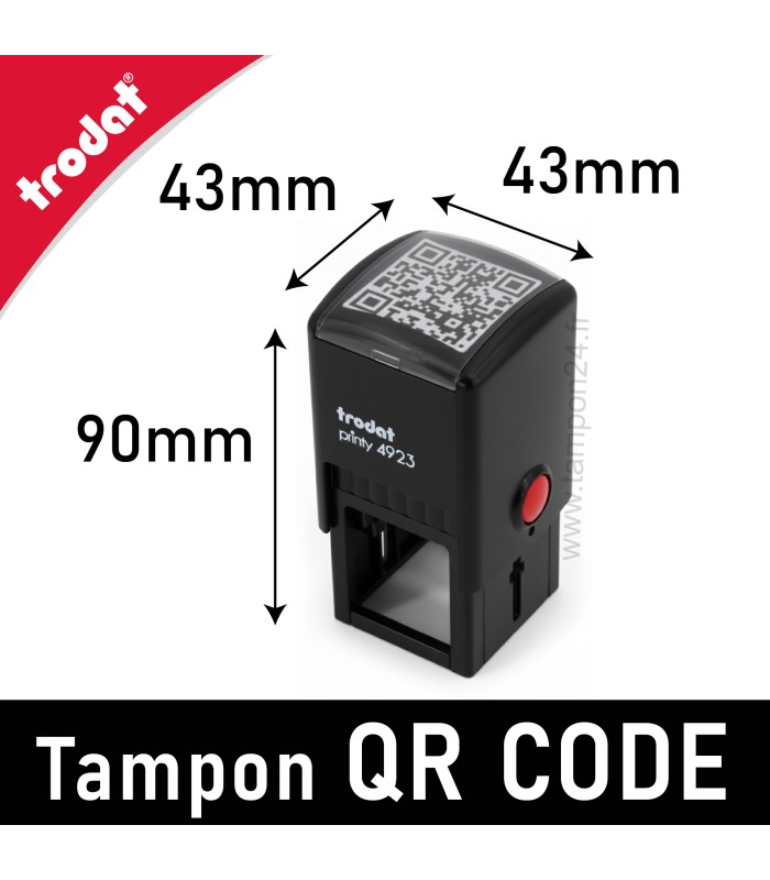 Dimensions du tampon spécial QR code - 43x43x90mm
