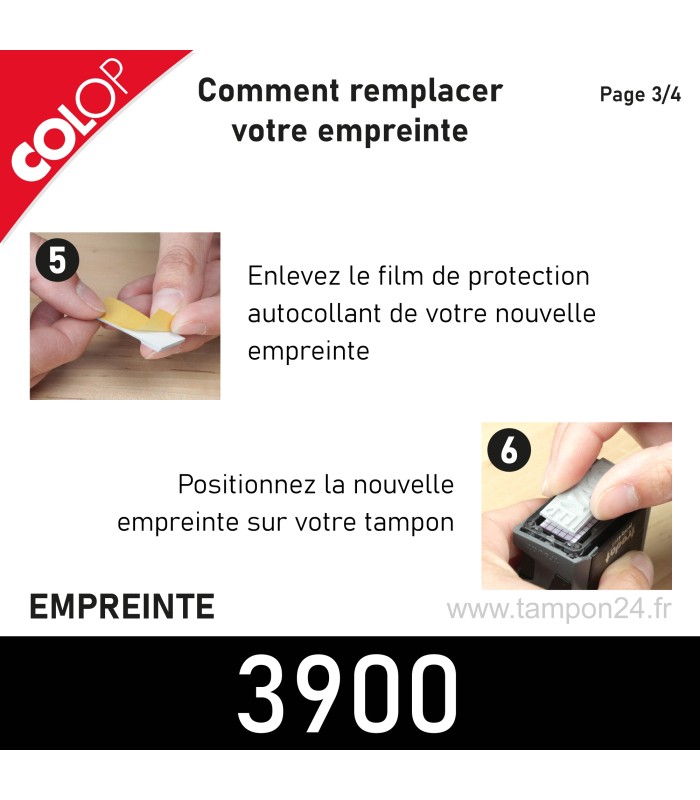 Remplacer votre empreinte Colop 3900, étape 3/4
