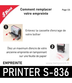 Remplacement de l'empreinte du Shiny S-836 - retirer la cassette d'encrage