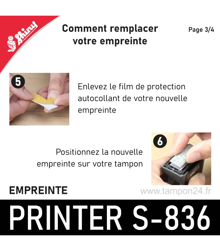 Coller la nouvelle empreinte sur votre Shiny S836