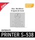 Aperçu d'une personnalisation de la plaque de texte pour Shiny Printer S538