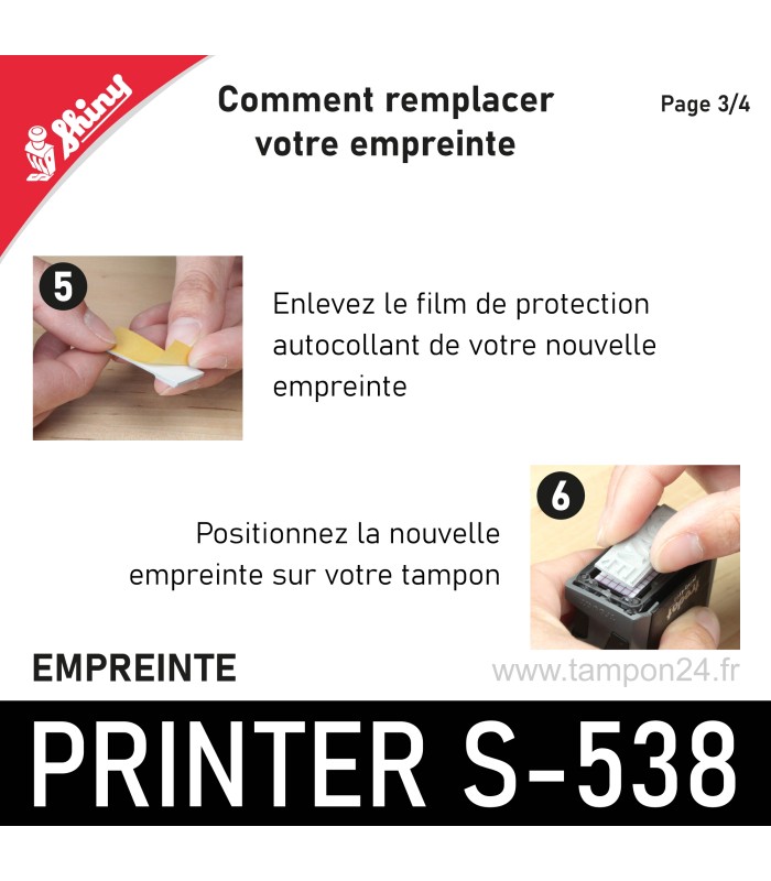 Coller votre nouvelle plaque de texte sur votre Shiny S-538