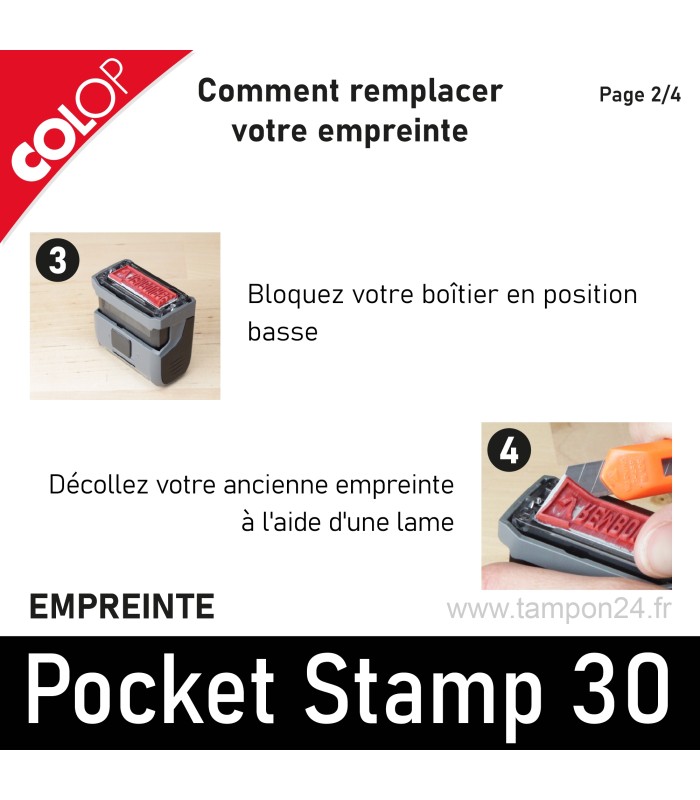 Comment retirer l'ancienne empreinte du colop pocket 30 ?