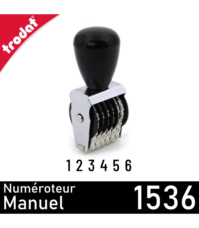 Numéroteur manuel 6 bandes Trodat 1536 - Poigné en plastique recyclé