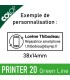 Exemple de personnalisation du COLOP PRINTER 20 GREEN LINE