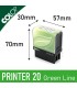 Dimension du Colop Printer 20 Green Line : 70x30x57mm