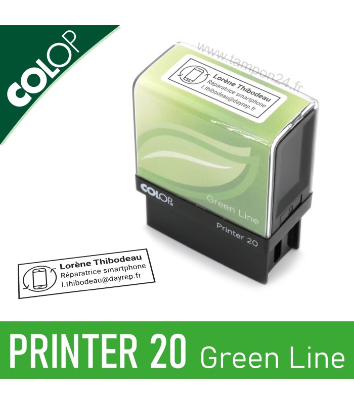 Petit tampon colop printer 20 green line, économique et écologique