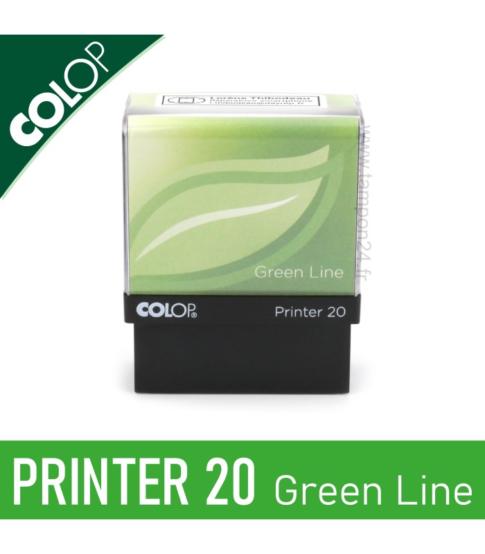 Vue de face du Colop Printer 20 Green Line, tampon automatique pas cher et écologique