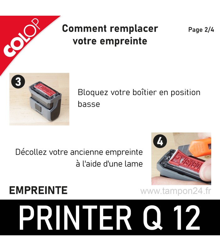 Retirer l'ancienne plaque de caoutchouc de votre Colop Printer Q12